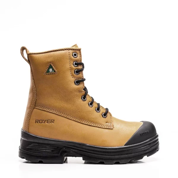Royer 5012DD 2-DENSITY 8" all leather work boots. Color: Wheat. | IGO Pro
