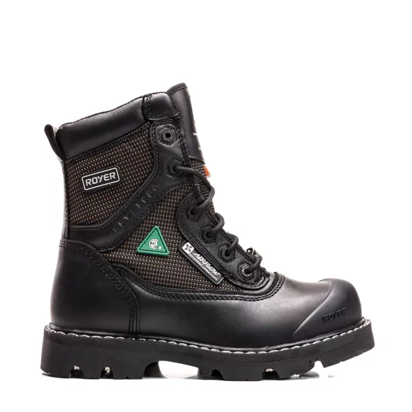 Royer 8600FLX FLX AIRFLOW 8" work boots with waterproof membrane and abrasion-resistant fabric. Color: Black. | IGO Pro