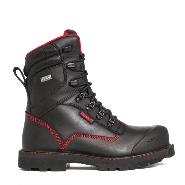 Royer 8900RT REVOLT R-DRY 8" waterproof all-leather wide work boots with traction sole. Color: Black. | IGO Pro